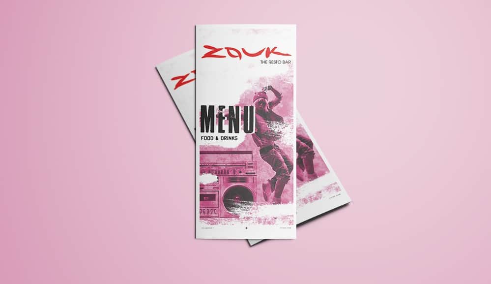 Zouk The RESTO BAR Menu