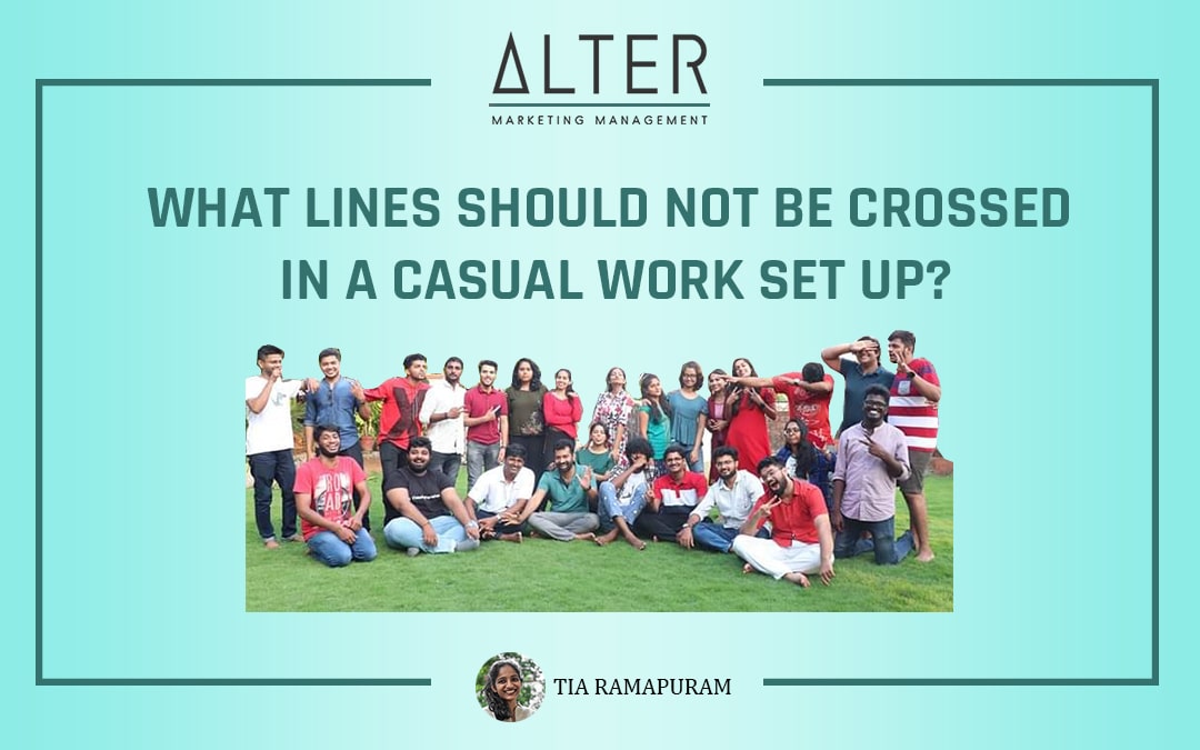 What lines should not be crossed in a casual work set up?